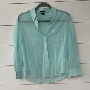 Theory Kaylind Button Down Long Sleeve Blouse L
